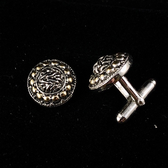 David Yurman Style Gold & Silver Cuff Links - Picture 1 of 2